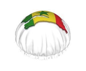 Couvre-cheveux réutilisable double couche imperméable avec drapeau du Sénégal pour femme