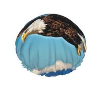 Couvre-cheveux réutilisable double couche imperméable imprimé aigle volant pour femme