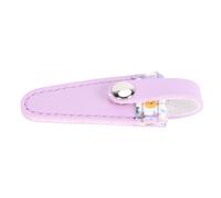 Couvre-ciseaux en cuir PU pour broderie, couture, artisanat, motif fleur bleu violet