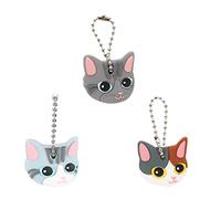 Couvre-clés de dessin animé,3 styles de dessin animé animaux mignons porte-clés couvercle de clé porte-clés en Silicone