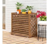Couvre Climatiseur Bois Marron Cache Climatiseur Extérieur Bois Cache Pompe A Chaleur Extérieur Bois Cache Clim Bois Support Cache Climatiseur Exterieur Résistance Aux Masquer Conditioner(S)