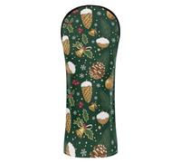 Couvre-club de golf avec étiquettes interchangeables pour bois et conducteur hybride pommes de pin vertes cloches houx