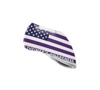 Couvre-club de golf avec ruban violet pour sensibilisation à la maladie d'Alzheimer - Drapeau des États-Unis - Pour la plupart des putters à lame