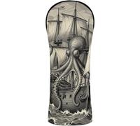 Couvre-club de golf en cuir de qualité supérieure avec étiquettes interchangeables pour conducteur, bois de parcours hybride vintage Kraken Sea Tentacule