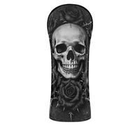 Couvre-club de golf Moody Gothic Skull Roses Dark Couvre-club de golf imperméable avec étiquette numérotée conçue pour s'adapter à tous les bois et conducteurs