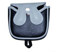 Couvre-club de putter de golf avec joint magnétique intégré, fabriqué à partir de polyuréthane résistant pour une performance constante et une protection du club (blanc double frappe)
