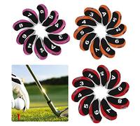 Couvre Club Golf,Couvre Club,Couvres Fers,Fundas Palos De,Tube De Protection Club,10Pcs Étanche Club De Tête De Fer Couvre Putter Set Cas Protecteur(Noir Rouge + Numéro)