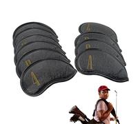 Couvre-clubs en Cuir PU - Manchons de Fer de Golf en 10 Pièces, Accessoire de Cale de Protection , Article Résistant Pour Les Amateurs De Golf, Composant De Set De Fer Incontournable | Fiable S