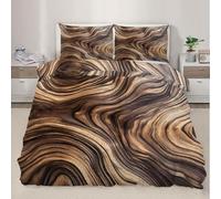 Couvre-Couette à Texture marronEnsemble de Couette en Grains d’Arbre avec taies d’Oreiller, Linge de lit pour la décoration de la Chambre 220x240cm