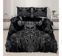 Couvre-Couette Viking Nordique, Ensemble de literie de mythologie Nordique, Ensemble de Housse de Couette avec taies d’Oreiller, Housse de Couette Viking Warrior, draps de lit 200x200cm
