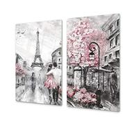 Couvre-cuisinière à induction - Planche de cuisine en verre trempé - Couvre-plaques de cuisson - UNE PIÈCE (60x52 cm) ou DEUX PIÈCES (30x52 cm chacune); D13 Série D'art: Paris 2