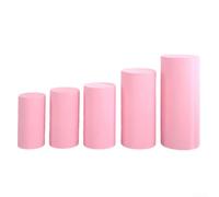 Couvre-cylindre élastique en polyester de 89,9 cm de haut (rose clair) | Tissu polyester élastique, toucher lisse, infroissable, réutilisable, couleurs imprimées vives