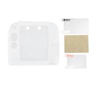 Couvre de Protection pour Le boîtier de Peau de Silicone Souple résistant aux Rayures 2DS avec protecteurs d'écran supérieur et inférieur pour contrôleur (Blanc)