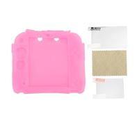 Couvre de Protection pour Le boîtier de Peau de Silicone Souple résistant aux Rayures 2DS avec protecteurs d'écran supérieur et inférieur pour contrôleur (Rose)