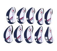 Couvre-fers de Golf 10 pièces Protecteur d'extrémité de Club Durable en néoprène élastique de Haute qualité avec Grand Dessus Facile à trouver mélange de Couleurs du Drapeau