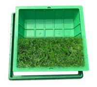 Couvre-fosse septique carrée invisible en résine avec dessus en herbe, 70 x 70 cm, pour jardin extérieur, cadre et couvercle cachés, design durable et esthétique pour l'aménagement paysager