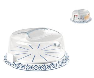 Couvre-Gâteau Tosca Bleu Palace Blanc 37x15x37 Cm Stefanplast