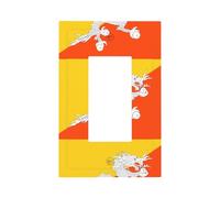 Couvre-interrupteur décoratif imprimé drapeau du royaume du Bhoutan - Plaques durables simples et doubles pour interrupteurs Style U