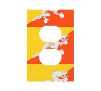 Couvre-interrupteur décoratif imprimé drapeau du royaume du Bhoutan - Plaques durables simples et doubles pour interrupteurs Style S