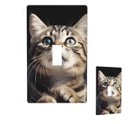 Couvre-interrupteur décoratif - Motif chat - Plaque murale à bascule unique - Plaque d'interrupteur électrique pour chambre à coucher, cuisine, décoration d'intérieur