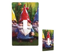 Couvre-interrupteur décoratif - Motif nains colorés - 1 gang - Plaque murale à bascule unique - Plaque électrique pour chambre à coucher, cuisine, décoration d'intérieur