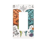 Couvre-interrupteur décoratif pour interrupteur 1 gang - Plaque murale simple - Cache de prise de courant - Cerveau gauche et droit - Plaques murales pour prises électriques - Taille standard