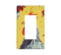 Couvre-interrupteur décoratif pour interrupteur 1 gang - Plaque murale simple - Couvertures de prise de courant - Art de poulet - Plaques murales pour prises électriques - Taille standard