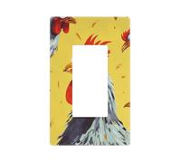 Couvre-interrupteur décoratif pour interrupteur 1 gang - Plaque murale simple - Couvertures de prise de courant - Art de poulet - Plaques murales pour prises électriques - Taille standard