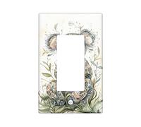 Couvre-interrupteur Koala mignon - Motif nature pastel doux pour décoration d'intérieur - Plaques murales en thermoplastique - Taille standard