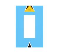 Couvre-interrupteurs décoratifs imprimés drapeau de Sainte-Lucie - Plaques durables simples et doubles pour interrupteurs Style U