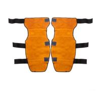 Couvre-jambes de soudage en cuir de vache résistant à la chaleur - Protections anti-brûlure pour travaux de métallurgie - Jaune, gris, bleu - 55 x 30 cm (jaune)