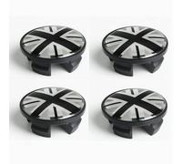 Couvre-jantes à carreaux, emblème à carreaux, compatible avec Mini Cooper JCW One PJ07 (cric gris, style couvercle en ABS), 52 mm, lot de 4