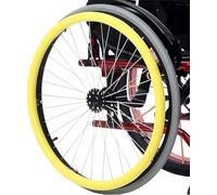 Couvre-jantes de poussée for fauteuil roulant, poignées en silicone antidérapantes for une traction et protection améliorées, idéales for meilleure prise main l'anneau(Yellow,22inch)