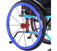 Couvre-jantes de poussée for fauteuil roulant, poignées en silicone antidérapantes for une traction et protection améliorées, idéales for meilleure prise main l'anneau(Blue,24inch)