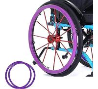 Couvre-jantes en silicone for fauteuil roulant de 22/24 pouces, 2 pièces, antidérapants et résistants à l'usure(Purple,24in)