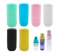 Couvre la bouteille en silicone 6 pcs Locks de fuite Skins Toitrage Skins Flexible Elastic Sleeves For Felt Proofing Travel Container dans les bagages Accessoires de voyage réutilisables pour les fem