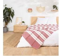 Couvre lit 1 personne 180 x 220 cm coton/polyester jacquard Abby Marsala