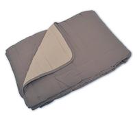 Couvre-lit 100% Polyester Taupe/Lin 230 x 260 cm - Gamme SOHO - POYET MOTTE