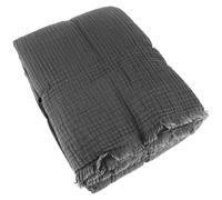 Couvre-lit 150x200 cm 100% coton collection PAROS noir caviar