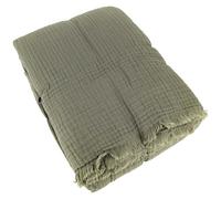Couvre-lit 150x200 cm 100% coton collection PAROS vert mousse
