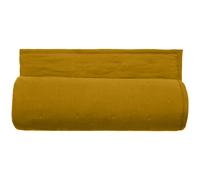 Couvre-lit 180x240 cm CELESTE velours piquage points brodés jaune Gold