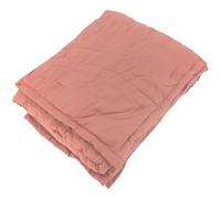 Couvre-lit 180x240 cm CELESTE velours piquage points brodés rose pêche