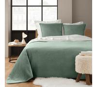 Couvre-Lit & 2 Housses de Coussin "Mylene" 220x240cm Vert Cèdre