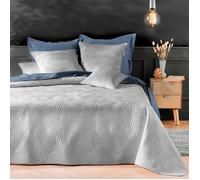 Douceur d'Intérieur Couvre‑lit matelassé Solange 220x240+2 taies d'oreiller 60x60 Velours uni Gris