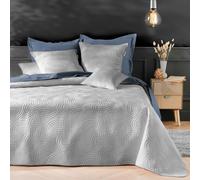 Douceur d'Intérieur Couvre-lit matelassé Solange 240x260 cm + 2 taies 60x60 cm Microfibre Gris