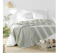 Couvre lit 2 personnes 220 x 240 cm coton/polyester tisse adele Sauge