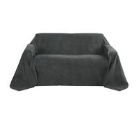 Plaid Beautissu Romantica de 210 x 280 cm en imitation daim, pour jeté de canapé ou couvre-lit, Polyester, anthracite, 210x280 cm