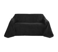 Beautissu Couverture Plaid Couvre-lit Similicuir pour lit Double Sofa jeté | 210x280cm noir de canapé ou aspect daim Romantica