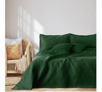 Couvre-lit 220 x 240 cm - Couvre-lit ultrasonique matesé - Polyester Ophelia - Vert Ophelia Vert Foncé 220x240 cm 220x JETEE DE LIT