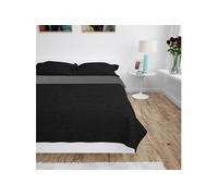 Couvre lit à double face matelassé 170 x 210 cm Gris et noir